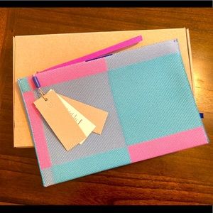 BNIB Rothy’s Big Blue Check Essential Pouch